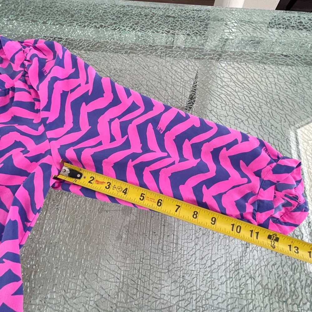 Lilly Pulitzer Pink and Purple Chevron Print Blouse - Picture 7 of 8